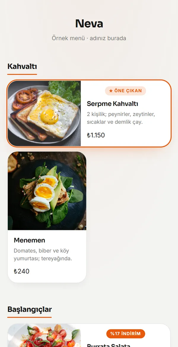Culinary Bento QR menü şablonu önizlemesi