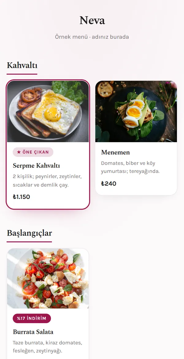 Pastane için Gourmet Masonry QR menü şablonu