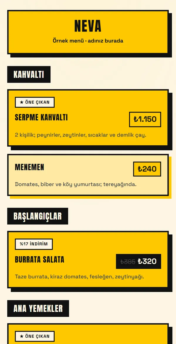 Neo Brutalism şablonu önizlemesi